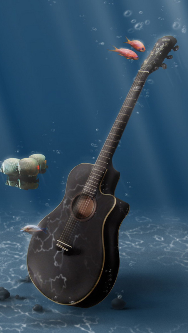 Underwater Guitar wallpaper 640x1136