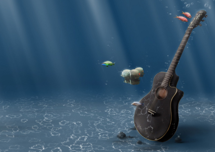 Обои Underwater Guitar
