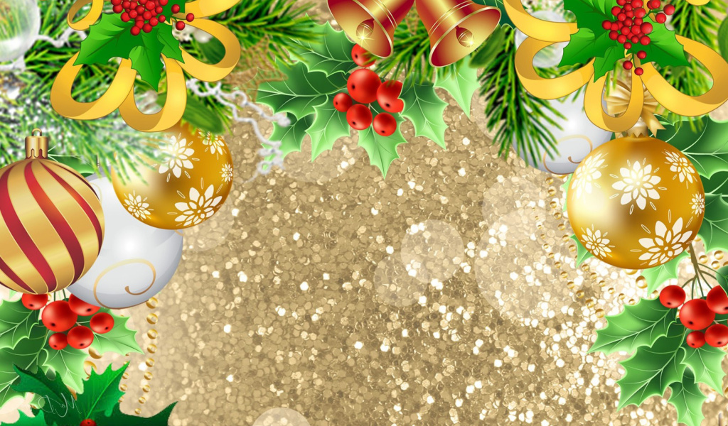 Das Christmas card decor Wallpaper 1024x600