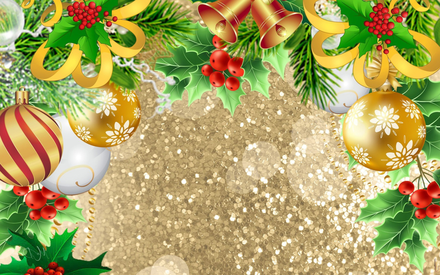 Обои Christmas card decor 1440x900