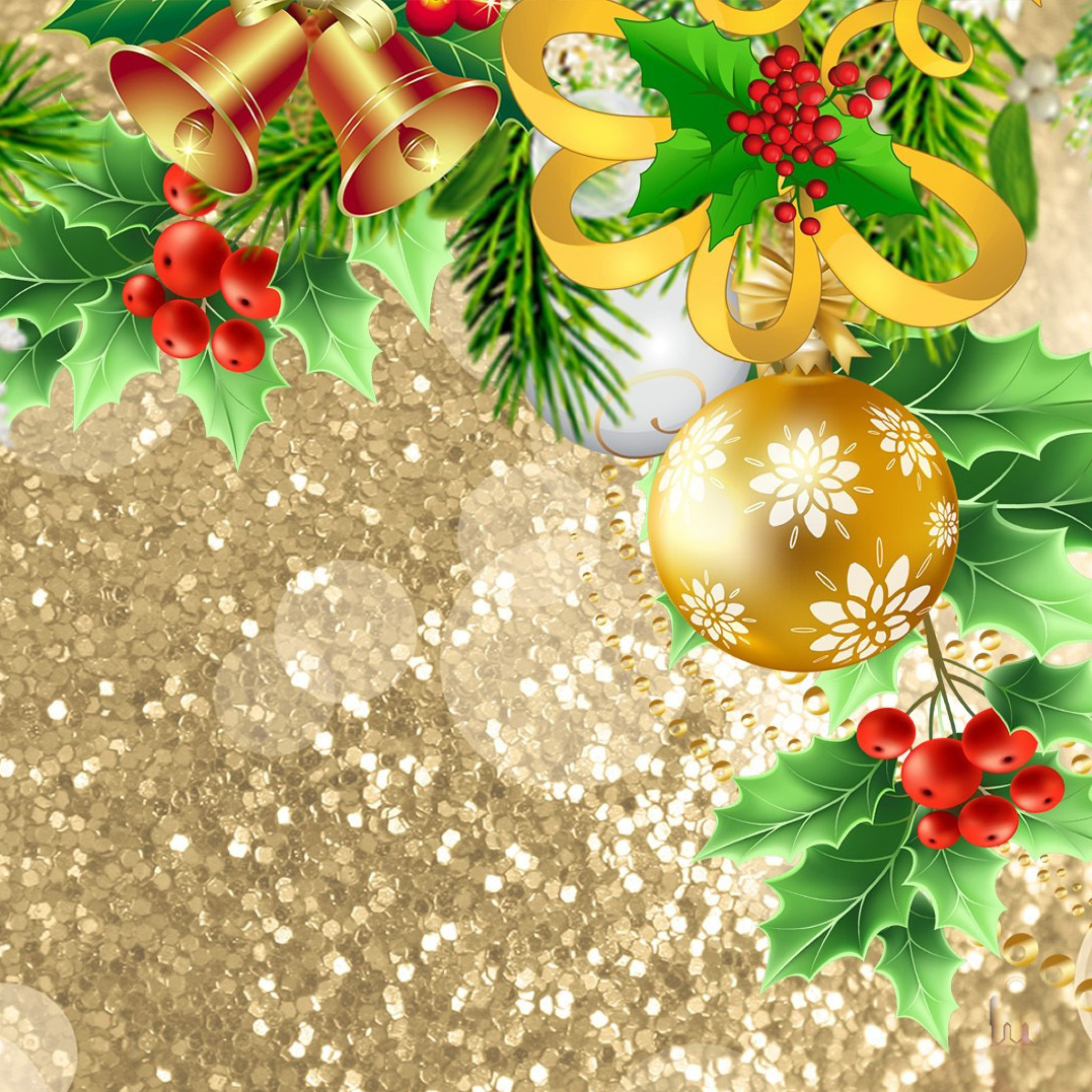 Fondo de pantalla Christmas card decor 2048x2048