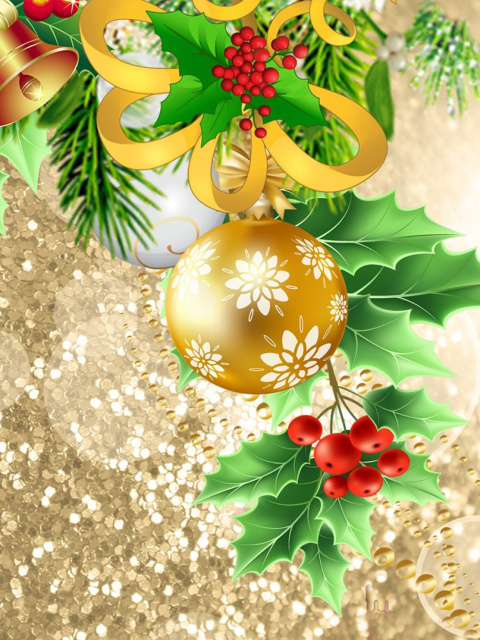 Fondo de pantalla Christmas card decor 480x640