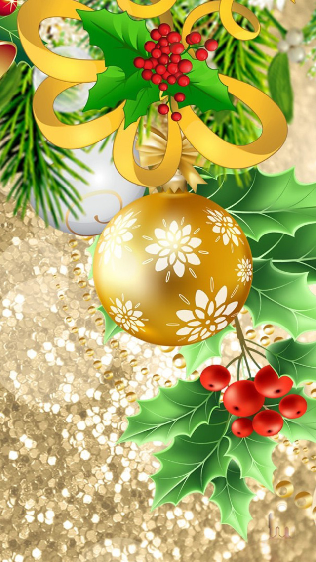 Обои Christmas card decor 640x1136