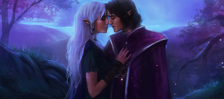 Love In Moonlight Fantasy wallpaper 720x320
