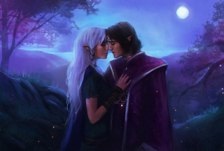 Love In Moonlight Fantasy Wallpaper for Android, iPhone and iPad