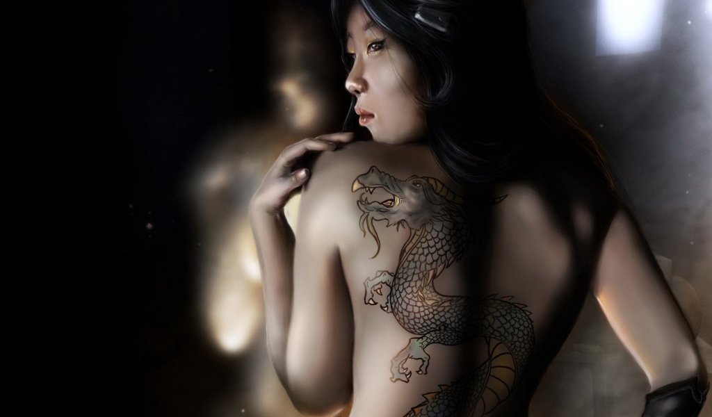 Обои Girl With Dragon Tattoo 1024x600