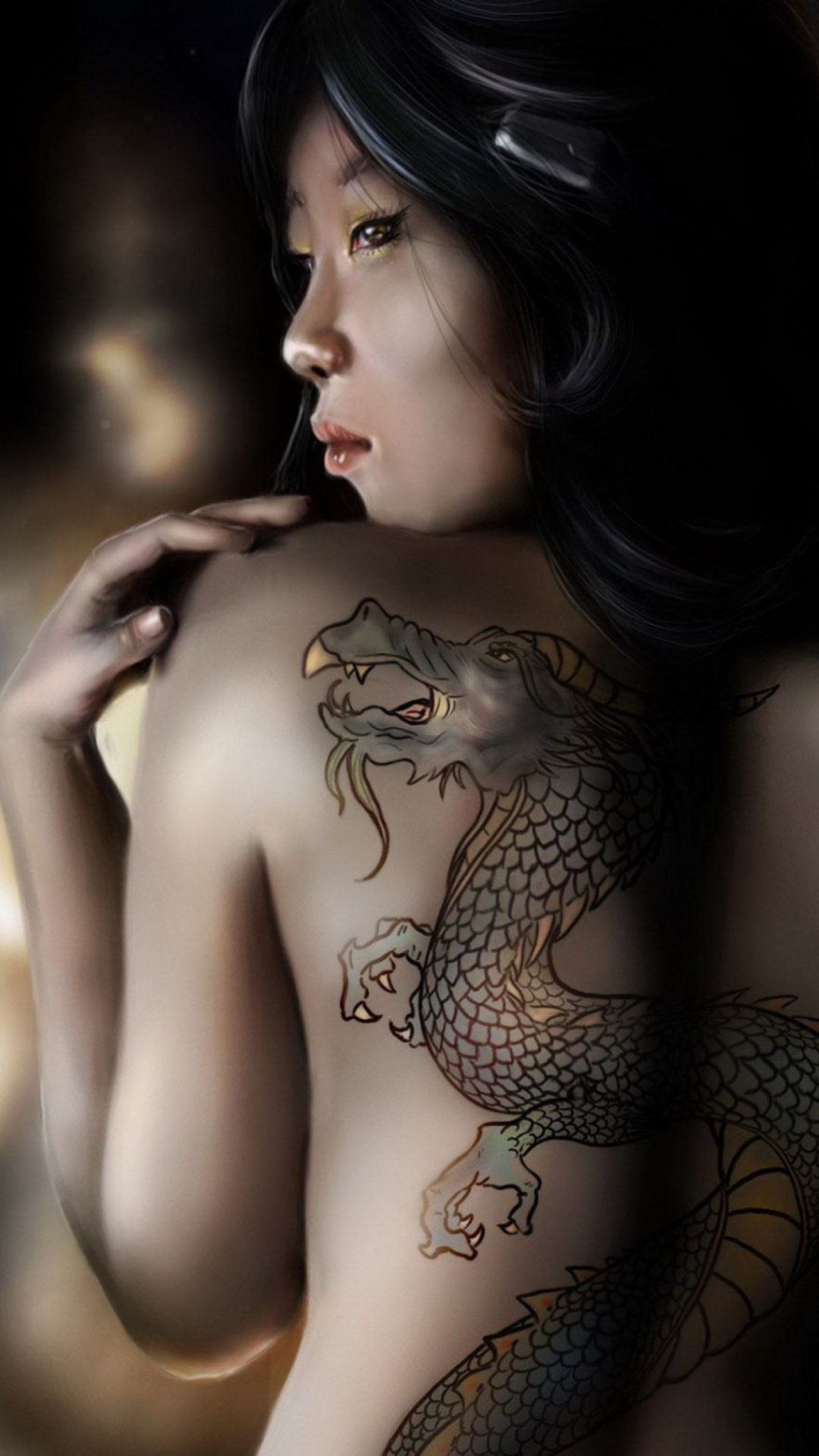 Sfondi Girl With Dragon Tattoo 1080x1920