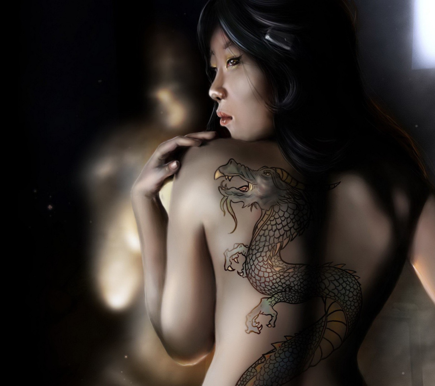 Fondo de pantalla Girl With Dragon Tattoo 1440x1280