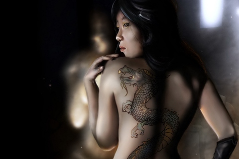 Sfondi Girl With Dragon Tattoo 480x320