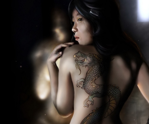 Sfondi Girl With Dragon Tattoo 480x400