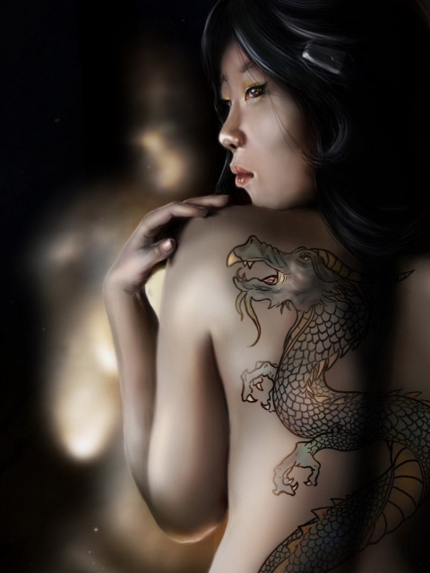 Sfondi Girl With Dragon Tattoo 480x640