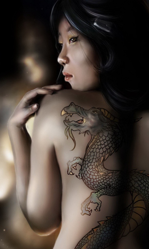 Sfondi Girl With Dragon Tattoo 480x800