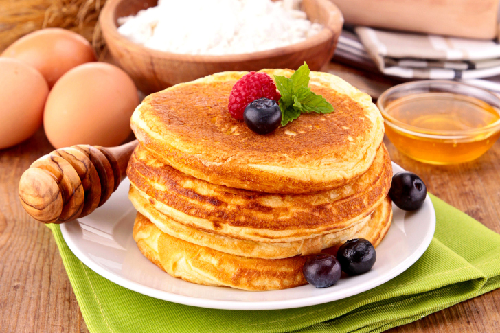 Fondo de pantalla Pancakes with honey