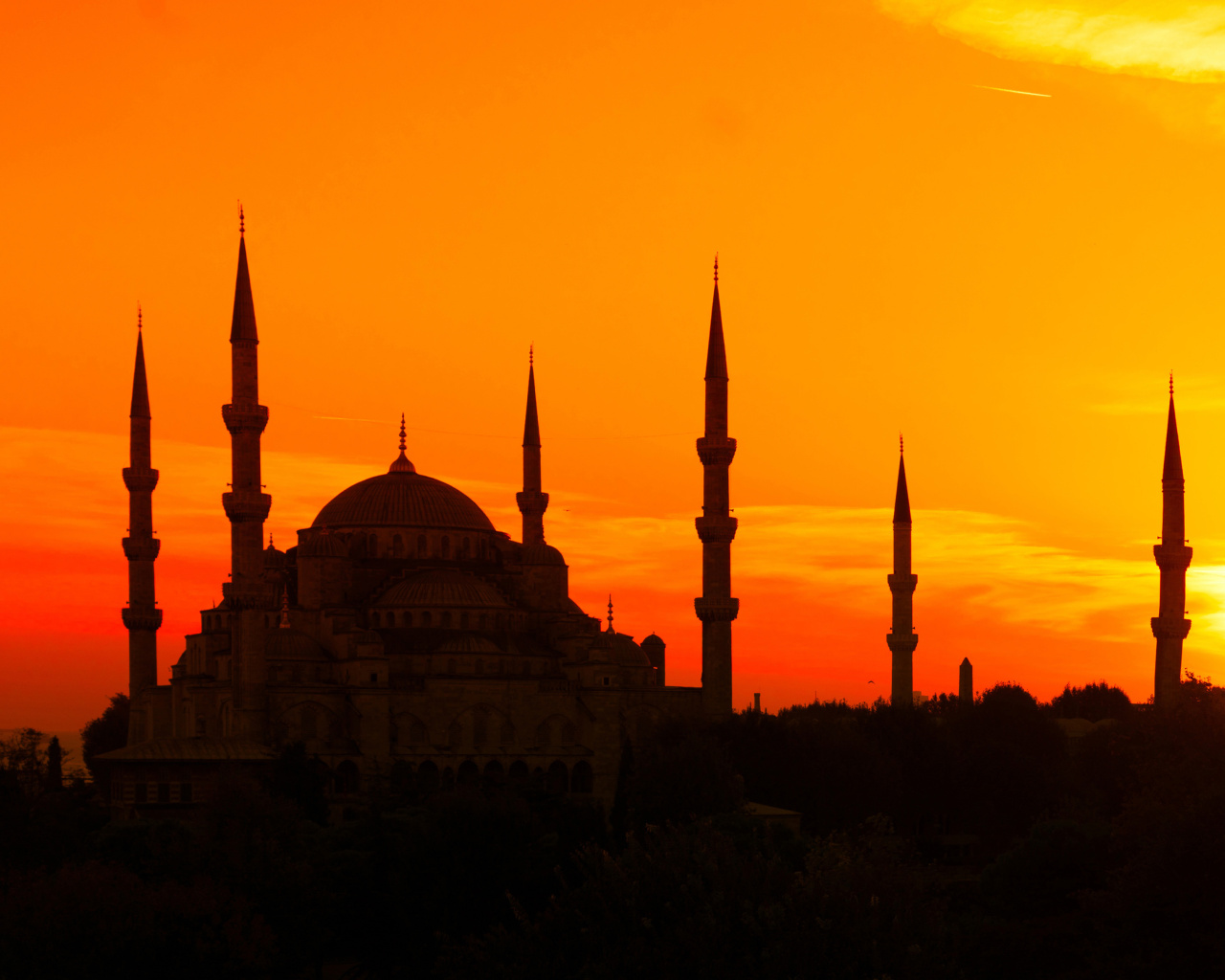 Fondo de pantalla Sunset in Istanbul 1280x1024
