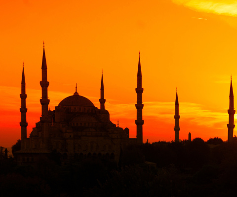Sfondi Sunset in Istanbul 480x400