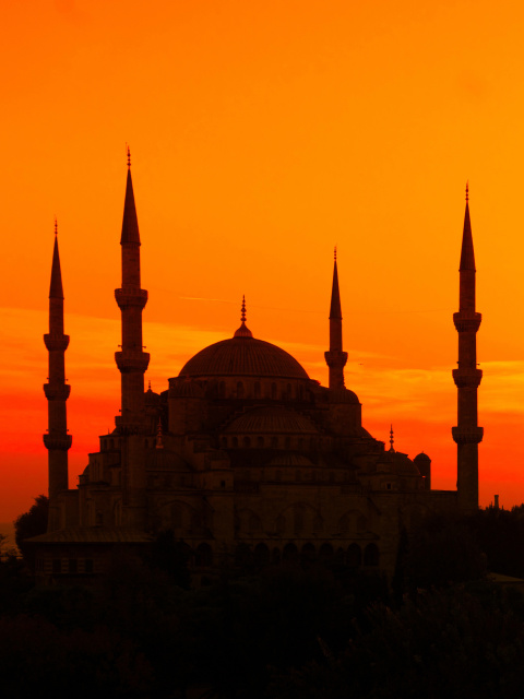 Sunset in Istanbul wallpaper 480x640