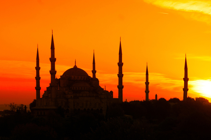 Sunset in Istanbul wallpaper