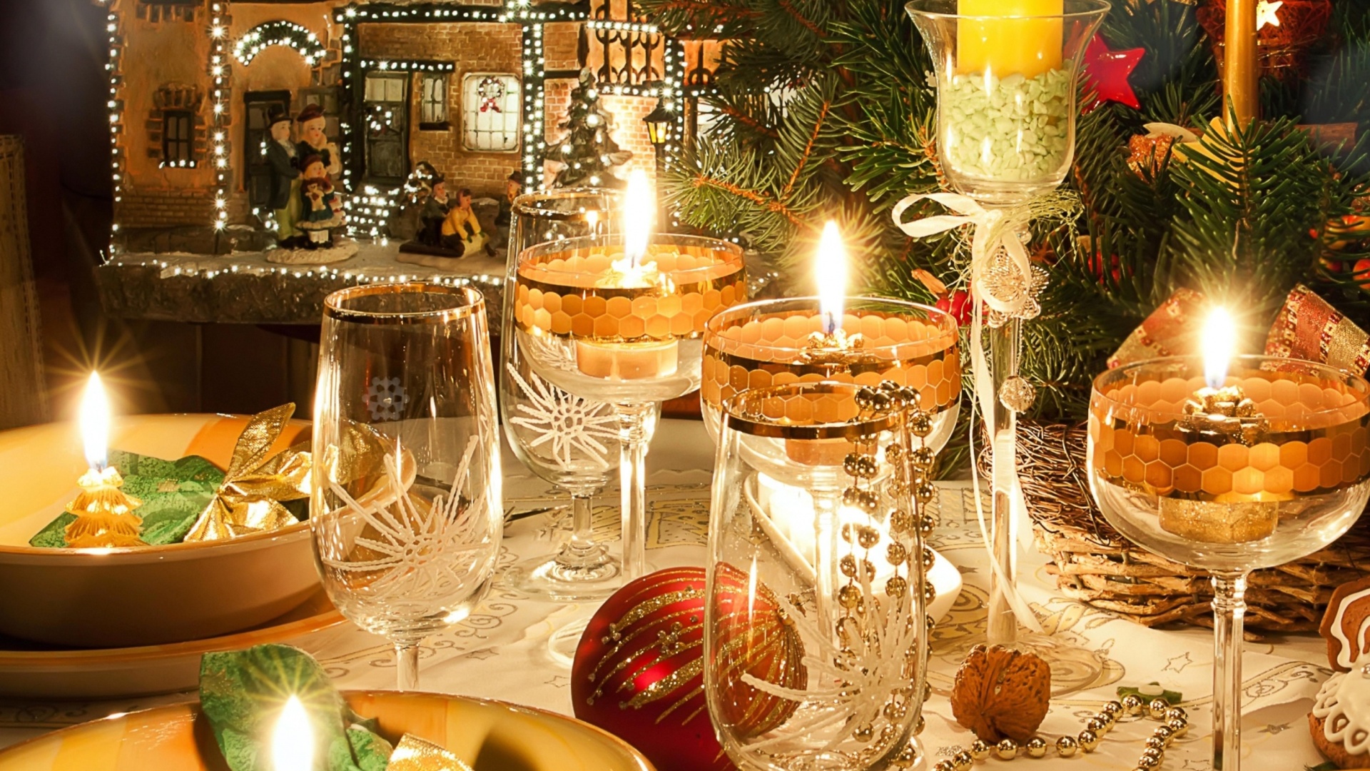 Rich New Year table wallpaper 1920x1080