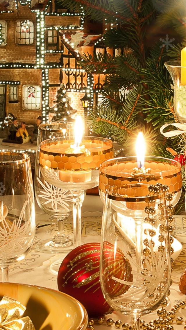 Rich New Year table wallpaper 640x1136
