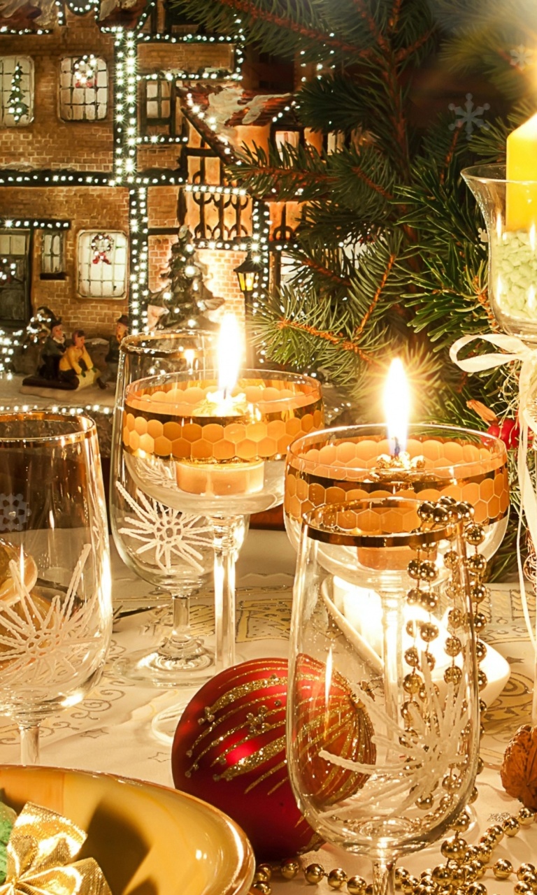 Rich New Year table wallpaper 768x1280