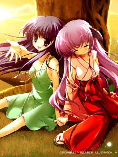 Hanyu and Rika in Higurashi screenshot #1 240x320