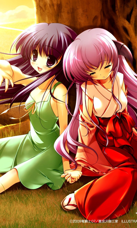Hanyu and Rika in Higurashi screenshot #1 480x800