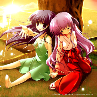 Hanyu and Rika in Higurashi sfondi gratuiti per 1024x1024