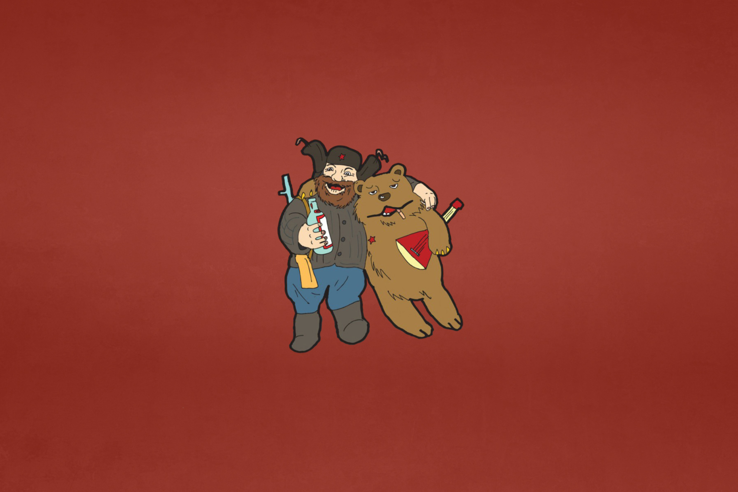 Das Russian Bear With Balalaika Wallpaper 2880x1920