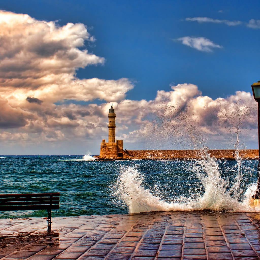 Sfondi Lighthouse In Greece 1024x1024