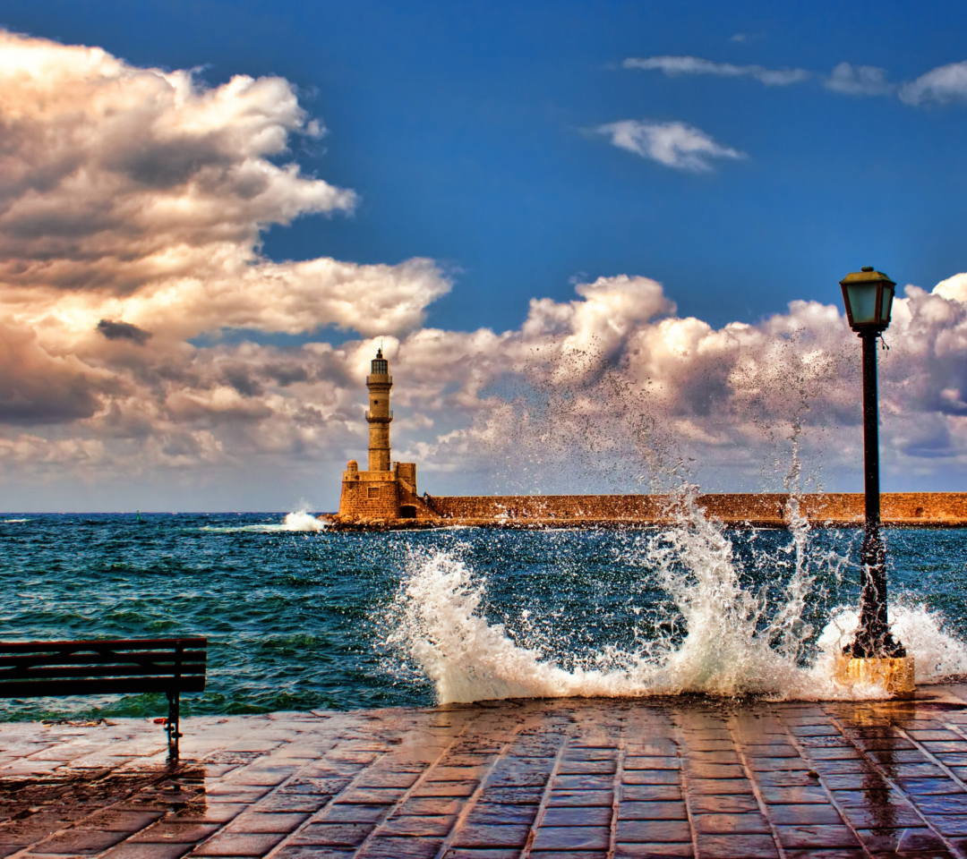Fondo de pantalla Lighthouse In Greece 1080x960