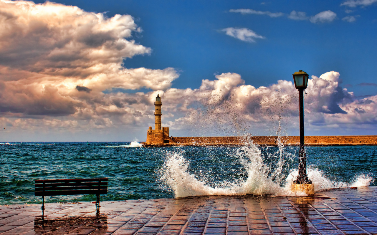 Screenshot №1 pro téma Lighthouse In Greece 1280x800