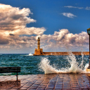 Sfondi Lighthouse In Greece 128x128