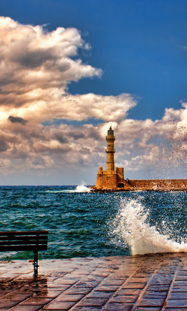 Fondo de pantalla Lighthouse In Greece 768x1280