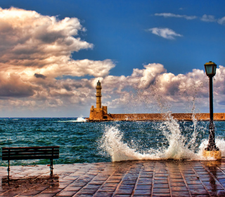 Lighthouse In Greece - Obrázkek zdarma pro iPad 3