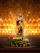 Candles And Flowers In Church wallpaper 132x176
