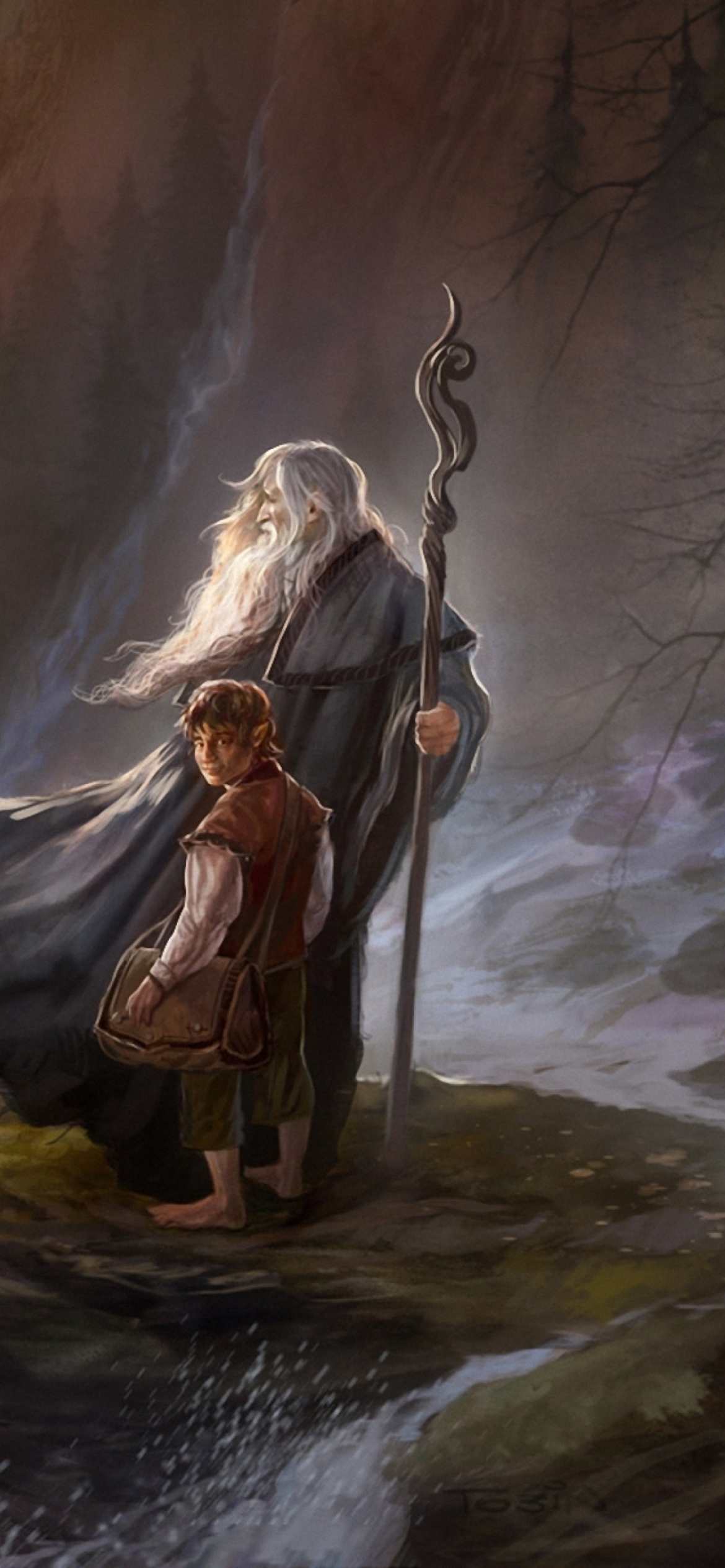 Обои The Hobbit An Unexpected Journey - Gandalf 1170x2532