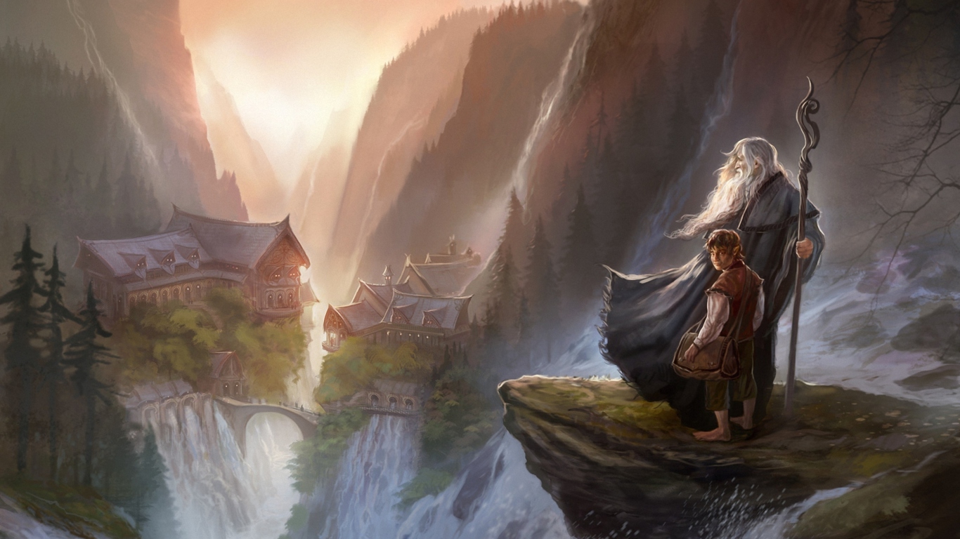 Обои The Hobbit An Unexpected Journey - Gandalf 1366x768