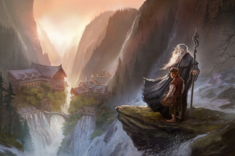 Обои The Hobbit An Unexpected Journey - Gandalf 480x320