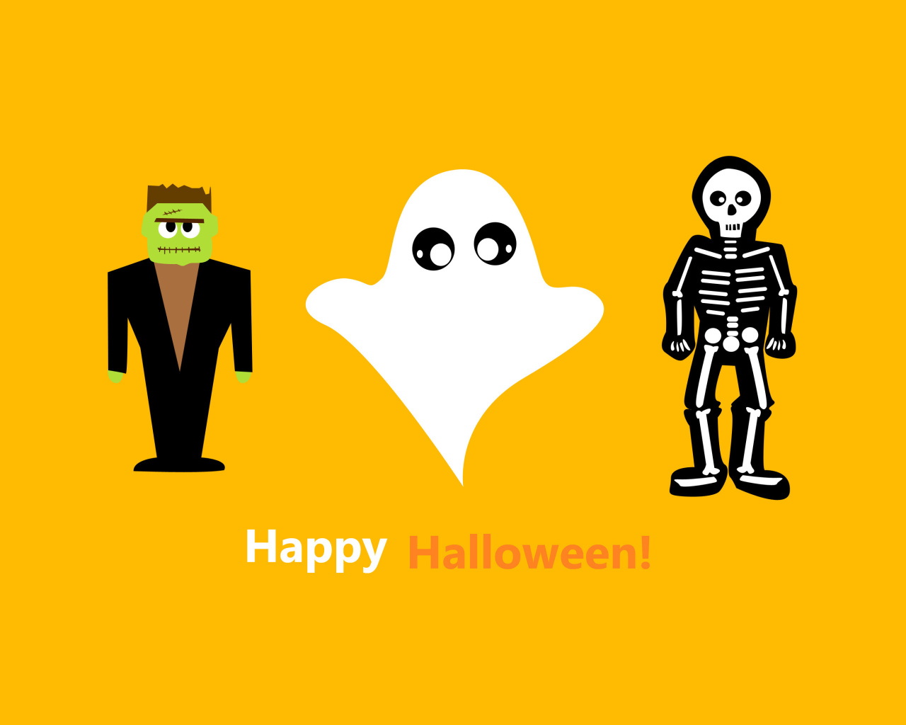 Halloween Costumes Skeleton and Zombie wallpaper 1280x1024