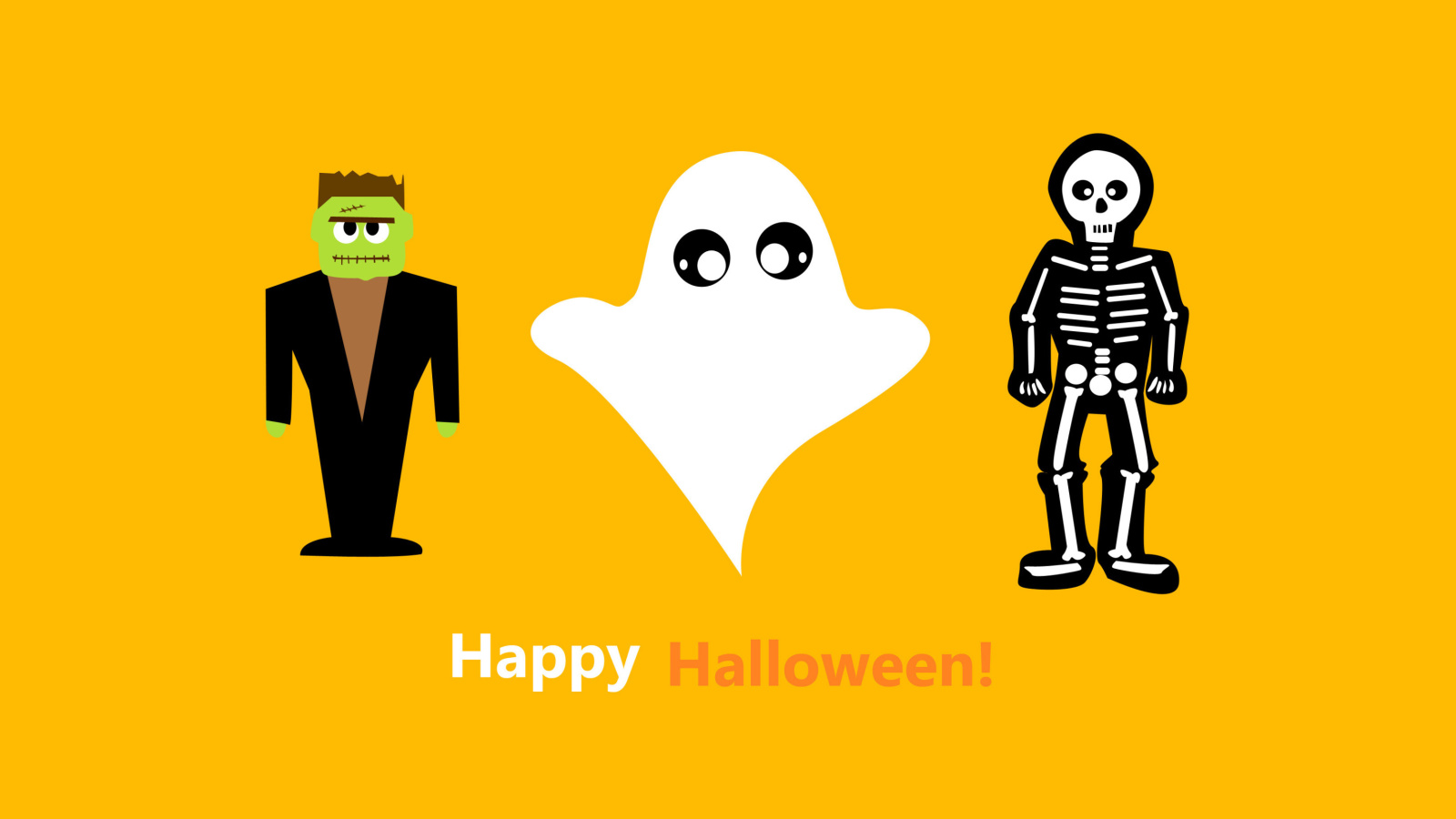 Sfondi Halloween Costumes Skeleton and Zombie 1600x900