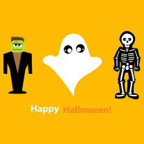 Обои Halloween Costumes Skeleton and Zombie 208x208
