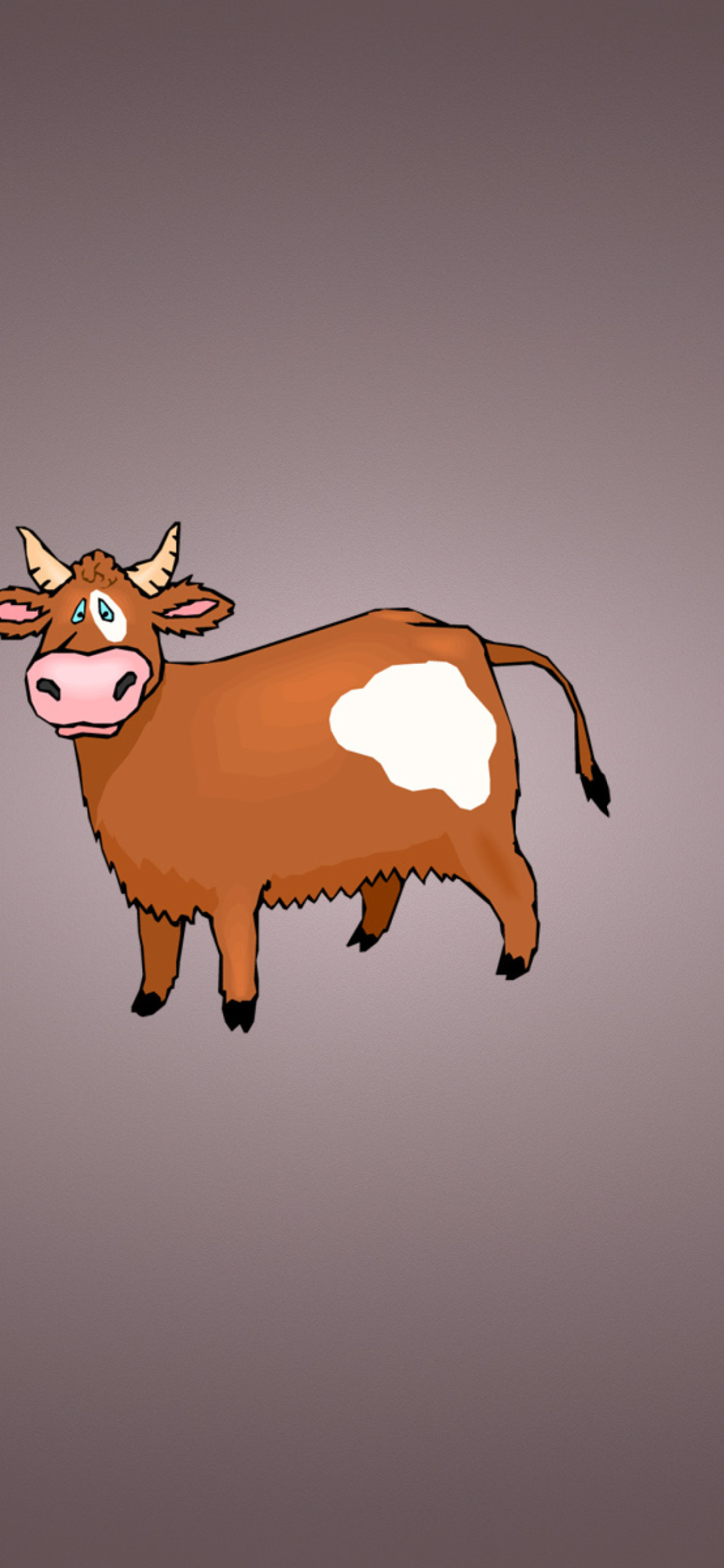 Funny Cow Illustration wallpaper 1170x2532