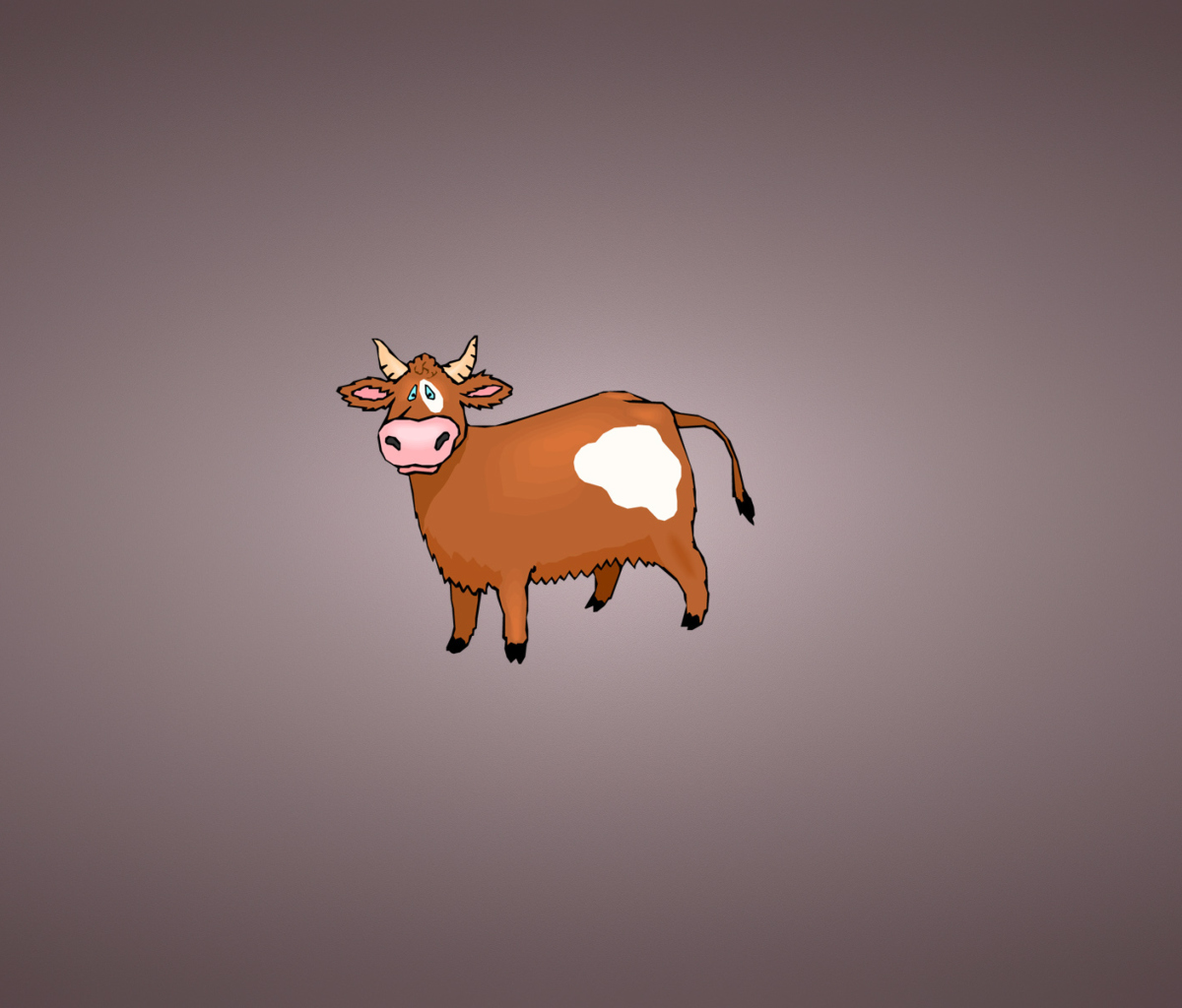 Обои Funny Cow Illustration 1200x1024