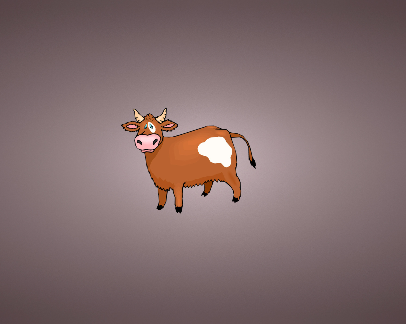 Das Funny Cow Illustration Wallpaper 1600x1280