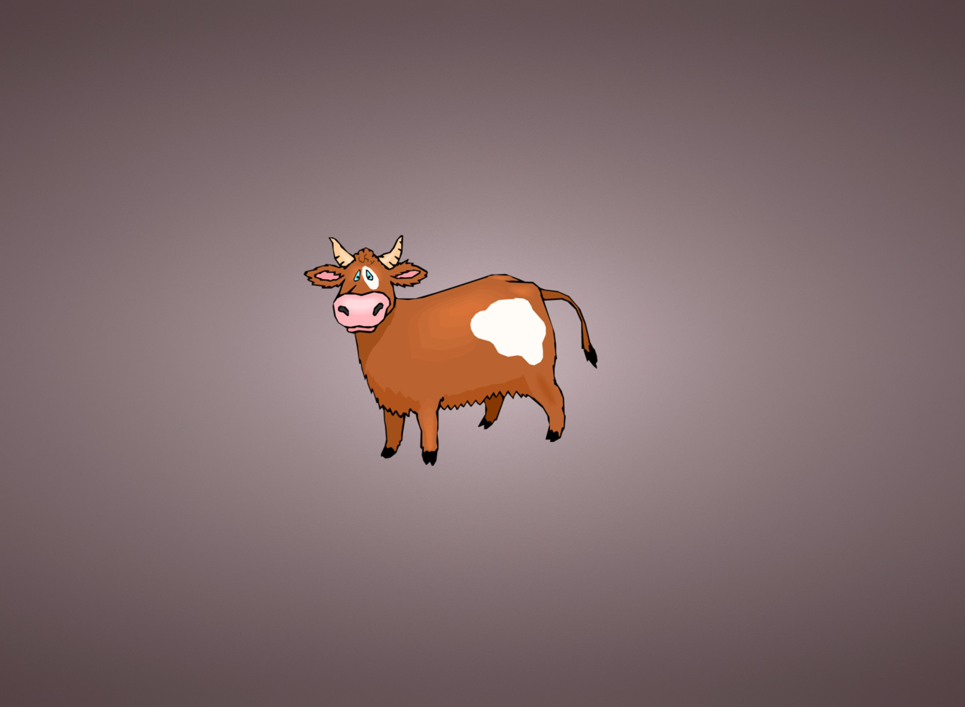 Das Funny Cow Illustration Wallpaper 1920x1408