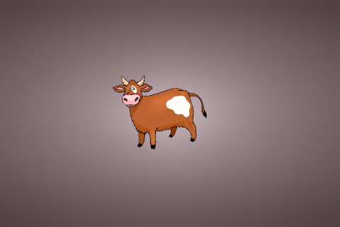 Обои Funny Cow Illustration 480x320