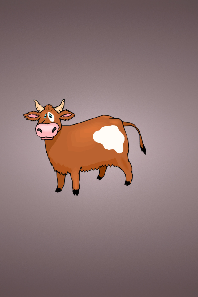 Funny Cow Illustration wallpaper 640x960