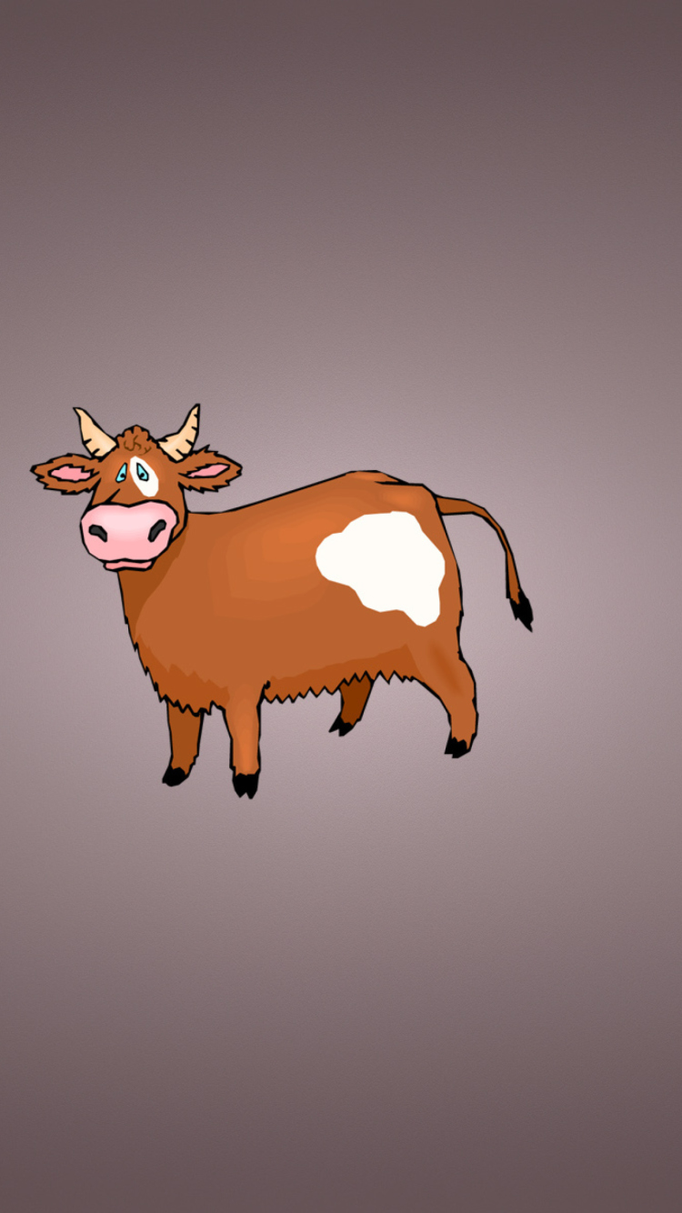 Funny Cow Illustration wallpaper 750x1334