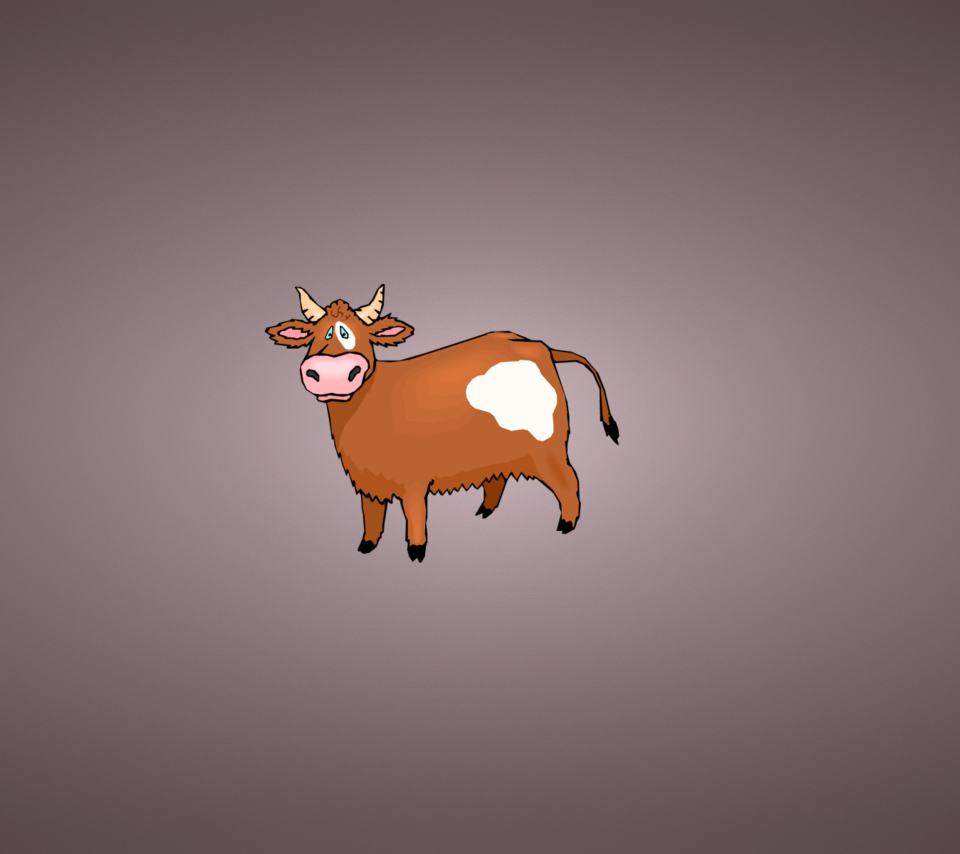 Das Funny Cow Illustration Wallpaper 960x854
