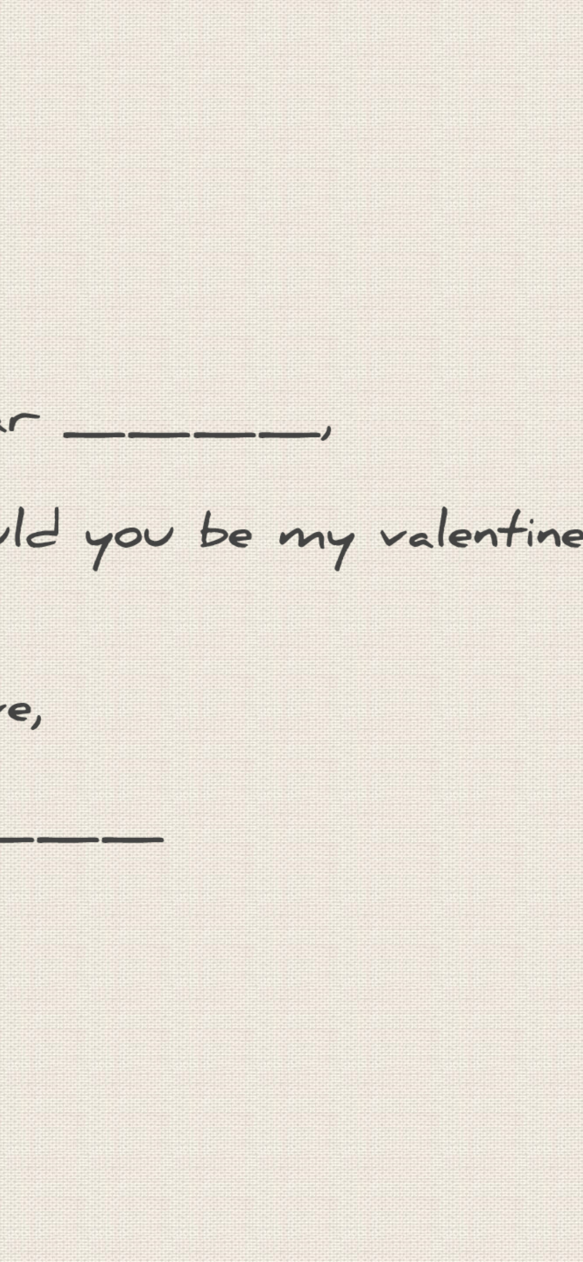 Das Would You Be My Valentine Wallpaper 1170x2532